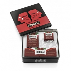 E-shop Proraso Red Vintage Primadopo krém na holenie 150 ml + Proraso krém pred holením 100 ml + Proraso voda po holení s vôňou santálového dreva 100 ml darč