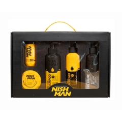 E-shop Nishman Yellow sada šampón 200 ml + kolínska voda 200 ml + kondicionér 200 ml + púder na vlasy 20g + matná pasta na vlasy 100 ml